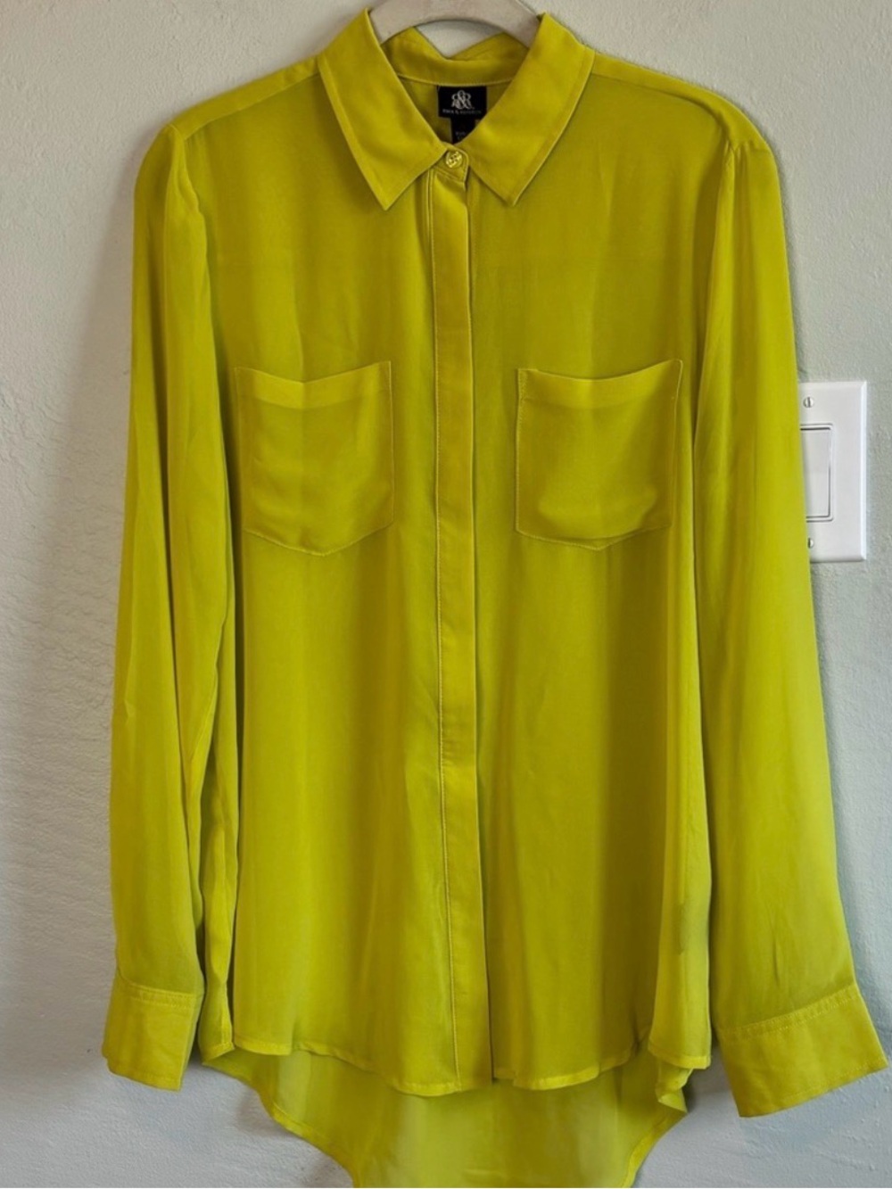 Bundle 2/$30! Rock & Republic Silky Polyester Blouse in Chartreuse Yellow 10